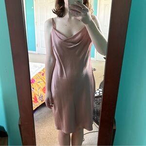 Tan Express Silk Slip Dress Size med